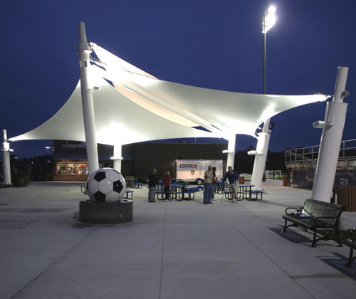 PVC architectural membrane - OVERLAND PARK SOCCER COMPLEX - FabriTec Structures - PVC-coated glass fabric / for tensile structures / for public spaces