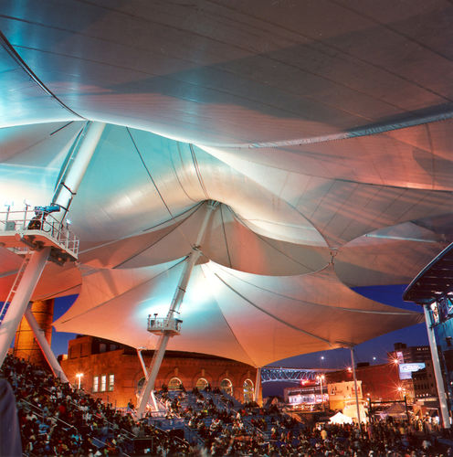 PVC architectural membrane - NAUTICA PAVILION - FabriTec Structures - for tensile structures / for public spaces / for ceiling