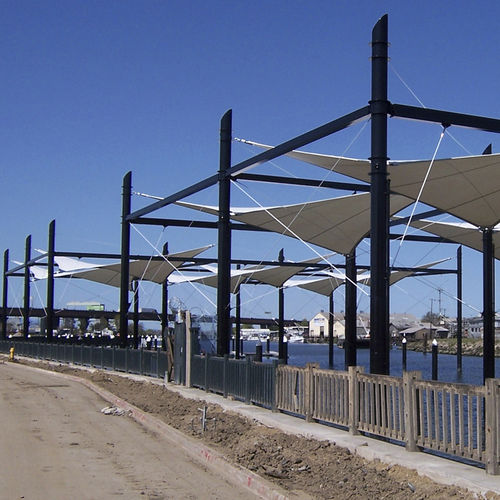 PTFE architectural membrane - STOCKTON WATERFRONT MARINA - FabriTec Structures - for tensile structures / for public spaces / solar shading