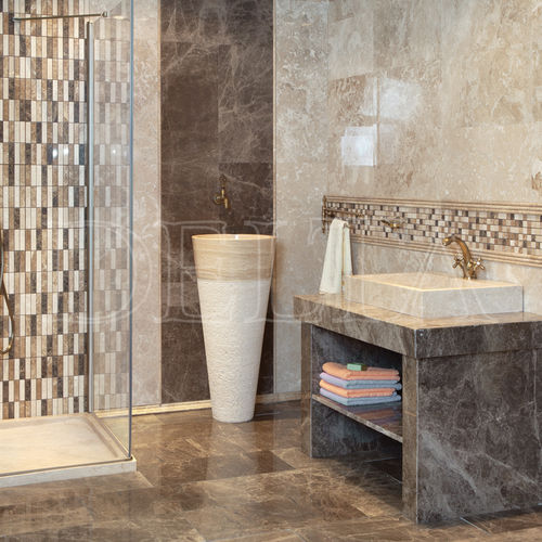 Marble tile - CAPPUCCINO DLT 418 - Delta Marble - polished / bathroom / floor