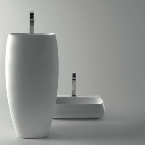 Free-standing washbasin - 33150101 - Alice Ceramica - ceramic / rectangular / contemporary