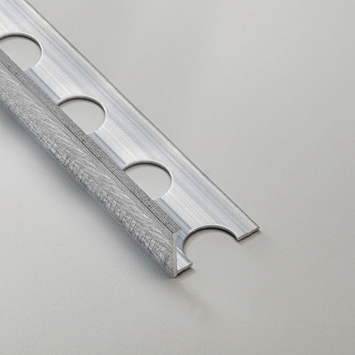 Aluminum edge trim - ORBITAL BRUSHED L12 - ALUMACER® - outside corner / L / silver-colored