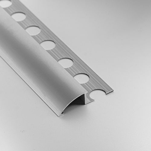 Metal edge trim - 10 MM - ALUMACER® - for tile / rounded edge / silver-colored