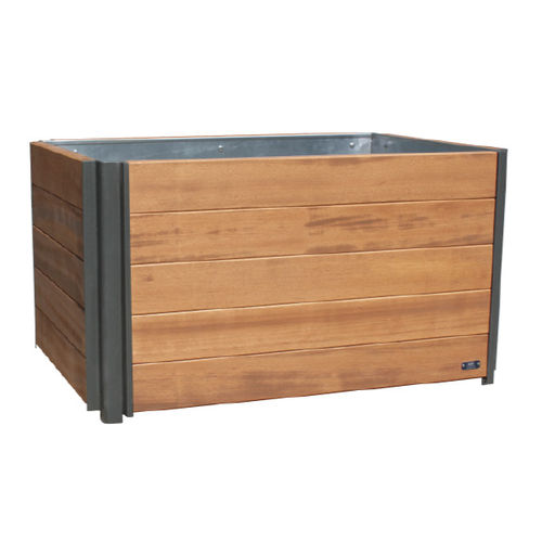 Wooden planter - TRE - Ado urban - galvanised steel / iron / rectangular