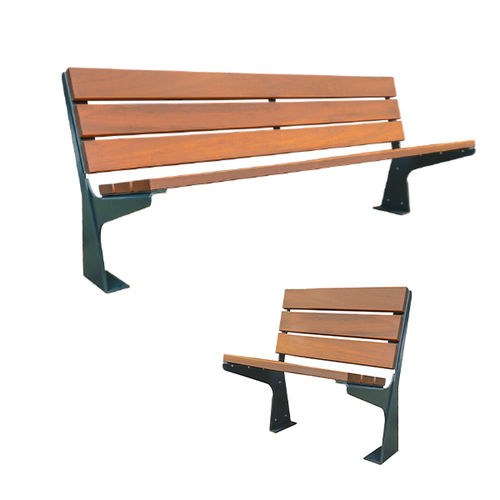 Minimalist design public bench - SADE - Ado urban - wooden / iron