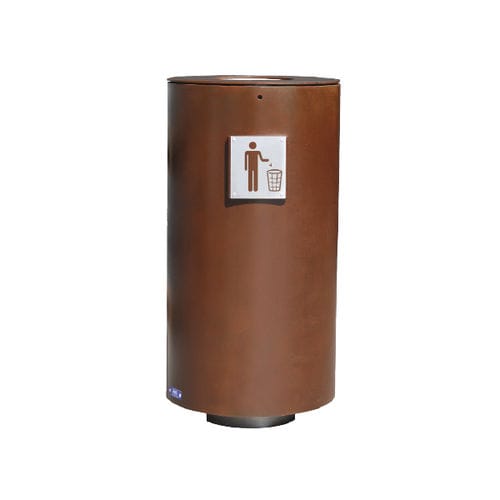 Public trash can - DEVA - Ado urban - COR-TEN® steel / without lid / outdoor