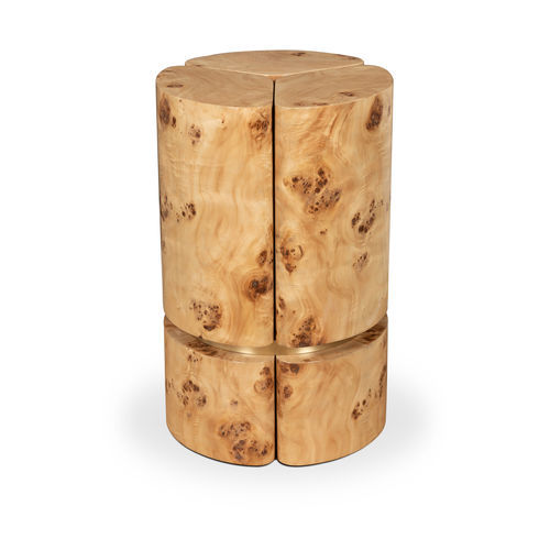 Contemporary side table - EUPHORIA - Memoir - wood veneer / wood veneer base / round