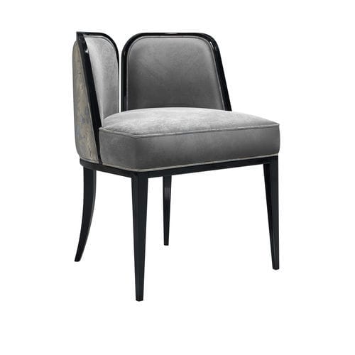 Contemporary dining chair - COLETTE - Memoir - indoor / fabric / lacquered wood base