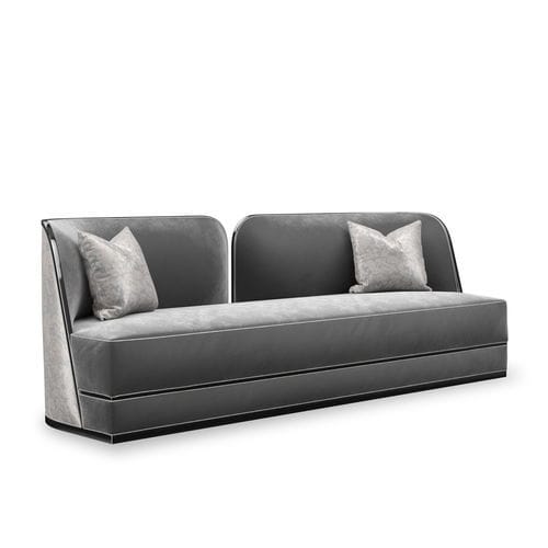 Contemporary sofa - COLETTE  - Memoir - fabric / with removable cushion / gray