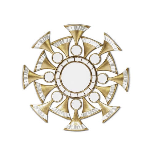 Wall-mounted mirror - RADIANCE - Memoir - contemporary / round / wood with gold leaf finish