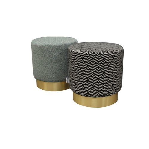Contemporary pouf - DUMAINE SIEGES - laminate / fabric / synthetic leather