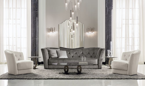 Contemporary sofa - Butterfly - Opera contemporary - fabric / beige / beech