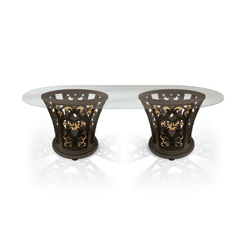 Classic table - ART. 6113 - CARPANESE HOME - glass / wooden base / oval