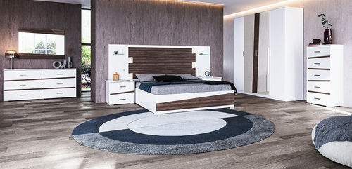 Double bed - GIULIA USA - Ben Company srl Industria Mobili - contemporary / with upholstered headboard / with side table