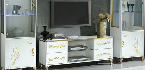 Classic TV stand - SOFIA - Ben Company srl Industria Mobili - with shelves / with drawers / wood veneer
