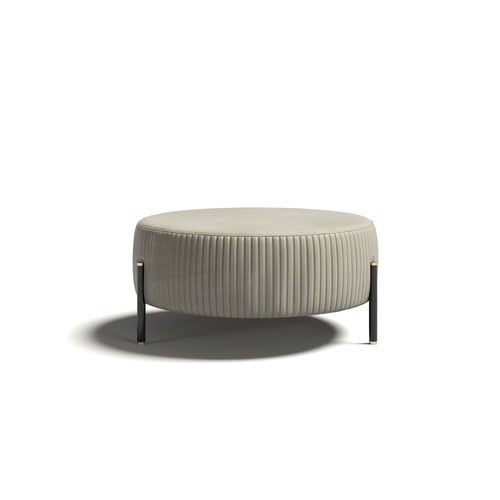 Contemporary ottoman - TOULOUSE .90 - Capital Collection - fabric / round / indoor