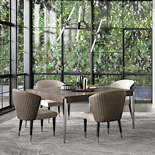 Contemporary dining table - CARISMA Q - Capital Collection - wooden / metal base / square