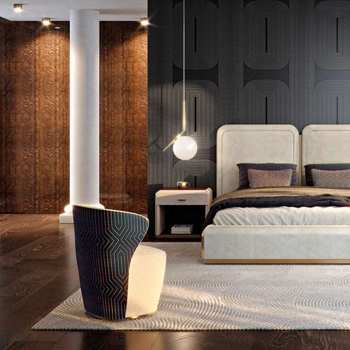 Contemporary fireside chair - VORTEX M - Capital Collection - fabric / leather / wooden