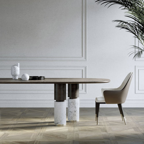 Contemporary chair - Adele - Capital Collection - indoor / fabric / wooden base