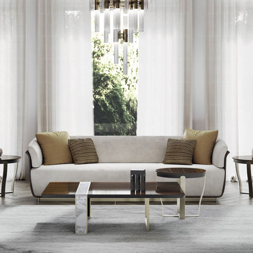 Contemporary sofa - Allure 2s - Capital Collection - fabric / leather / wooden