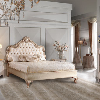 Double bed - VIVALDI - Casa +39 Arte & Stile - classic / with upholstered headboard / lacquered wood
