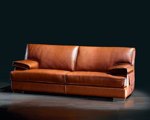 Contemporary sofa - NEVADA  - Cattaneo Fratelli snc di BrunoVirginio & C. - leather / brown / 2-person