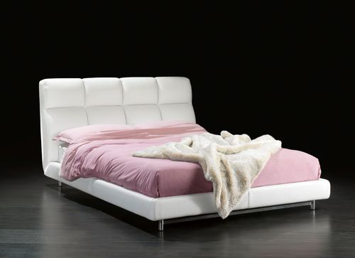 Double bed - FLORENCE - Cattaneo Fratelli snc di BrunoVirginio & C. - contemporary / upholstered / with headboard