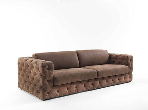 Chesterfield sofa - LUXURY - Cattaneo Fratelli snc di BrunoVirginio & C. - leather / 2-person / 3-seater