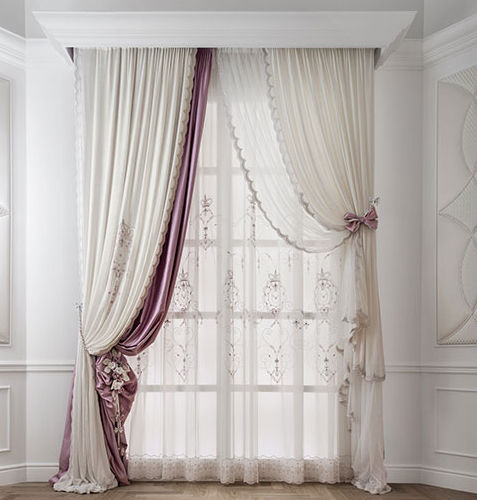 Patterned curtain - KATE ALLOVER - Chicca Orlando srl - fabric / crystal