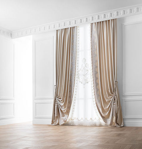 Plain curtain - ANNABELLE MODEL 03 - Chicca Orlando srl - patterned / satin