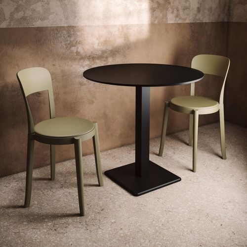 Contemporary bistro table - EDGE B/TQR - Colos - HPL / cast iron base / painted metal base