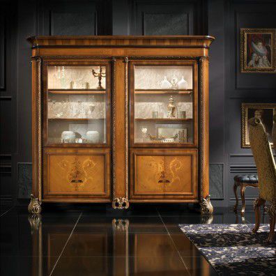 Classic display case - MF061 - Ebanart srl - glass / wooden