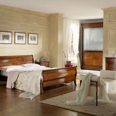 Double bed - 9041A - Ebanart srl - traditional / with headboard / wooden