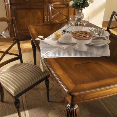 Traditional dining table - 7609 - Ebanart srl - wooden / rectangular / extending