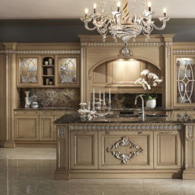 Traditional kitchen - MILENA - Ebanart srl - wooden / island / with handle