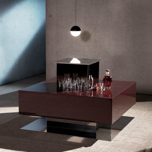 Fiberglass coffee table - Valletto - Laboratorio Mattoni - contemporary / polished stainless steel / epoxy