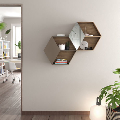 Wall-mounted shelf - Mel - Mobenia - modular / contemporary / lacquered MDF