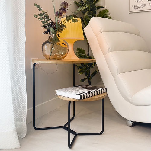 Contemporary side table - Loft - Mobenia - lacquered MDF / melamine / metal base