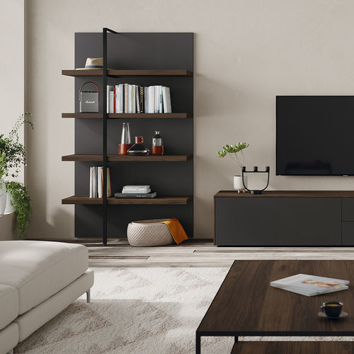 Contemporary shelf - Koob - Mobenia - lacquered MDF / metal / melamine