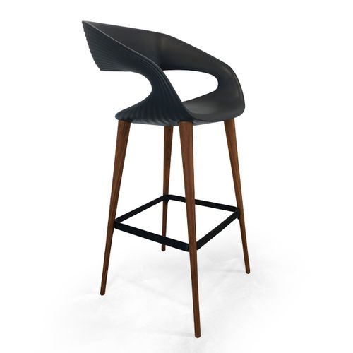 Contemporary bar chair - SHAPE - Oliver B. Group srl - indoor / polyurethane / ash base