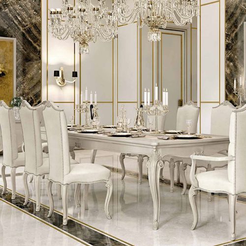 Classic dining table - ART. 3009 - ART. 3013 - Francesco Pasi Srl - lacquered wood / rectangular / extending