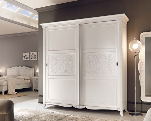 Classic wardrobe - ART. 6098 - Francesco Pasi Srl - lacquered wood / sliding door