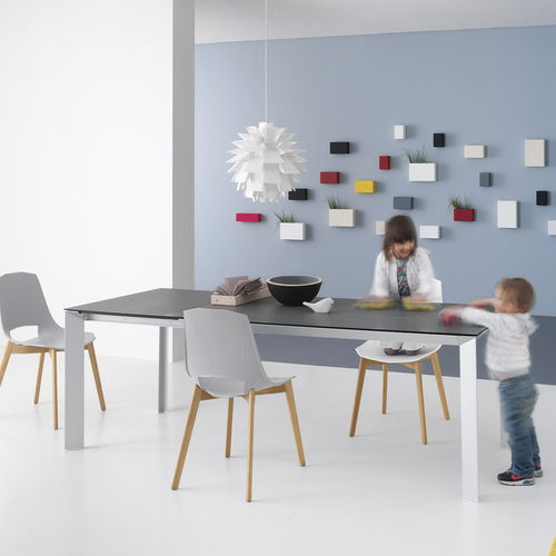 Contemporary table - DIAMANTE - Point srl - aluminum / aluminum base / rectangular