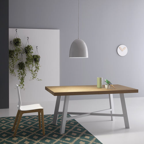 Contemporary table - THOR - Point srl - wood veneer / metal / melamine