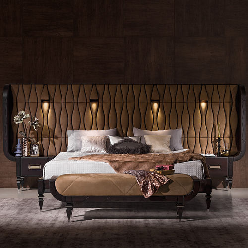 Double bed - CVL018 - Prestige srl unipersonale - contemporary / upholstered / with headboard