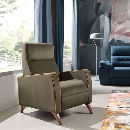 Contemporary relaxing armchair - ZARA - Tapizados Acomodel Yecla sl - polyurethane foam / fabric / wooden