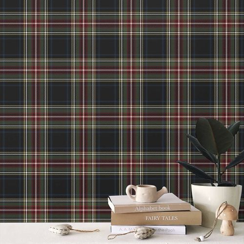Traditional wallpaper - STEWART  - STEVENS AND GRAHAM - plaid / wallpaper look / white