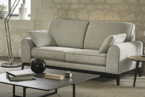Art Deco sofa - FIDJI - RALPH M. - fabric / with removable cushion / with armrests