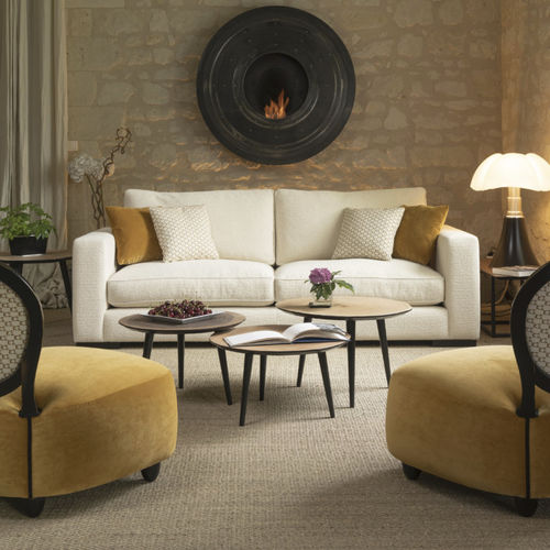 Contemporary sofa - LATITUDE - RALPH M. - fabric / with removable cushion / with armrests