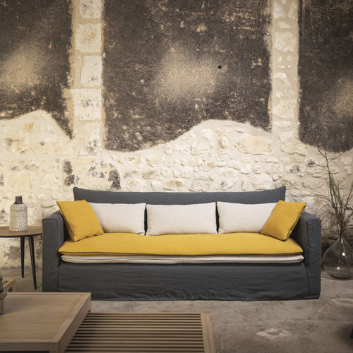 Contemporary sofa - MASSAÏ - RALPH M. - fabric / with removable cover / with removable cushion
